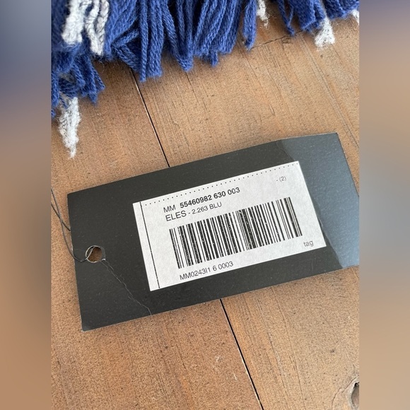 Weekend Max Mara dark blue grey wool scarf NWT - Picture 3 of 3